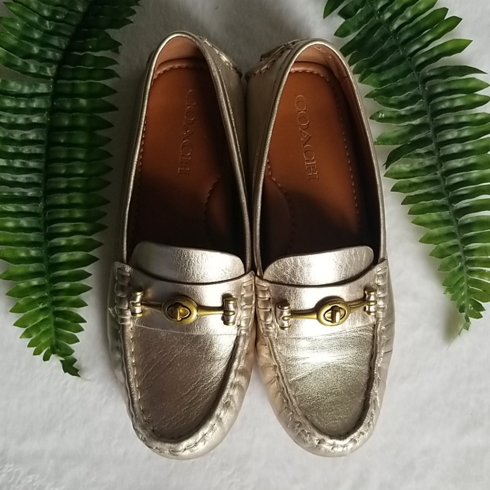 Coach Gold Glam Loafers